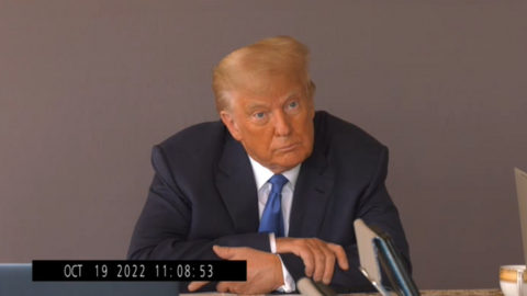 Donald Trump sat for the deposition in October 2022