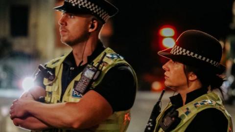 Officers on patrol in Swindon in September
