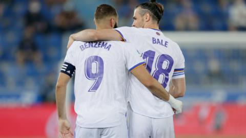 Karim Benzema and Gareth Bale celebrate