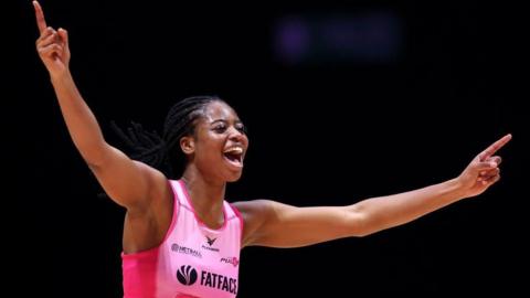 Olivia Tchine celebrates scoring for London Pulse