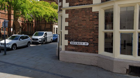 Corner of Becket Street and Wardwick in Derby