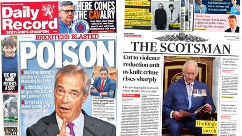 Composite or Record and Scotsman front pages