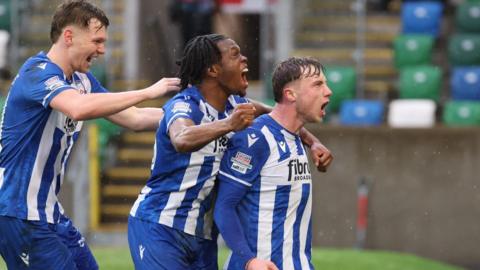Matthew Shevlin celebrates goal