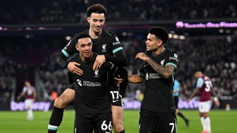 Liverpool players celebrate