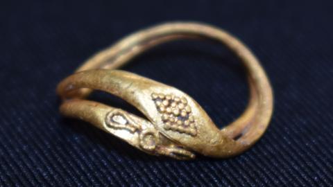 Conjoined Roman gold rings 