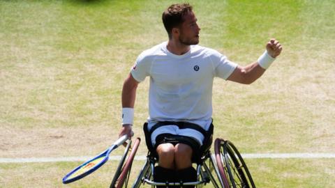 Alfie Hewett celebrates