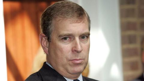 A close-up photo of the then Prince Andrew's face in 2007