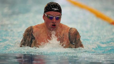 Adam Peaty competing at the Edinburgh International Swim meet