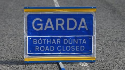 Garda road closed sign