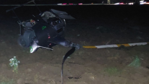 Image of helicopter crash in Berkshire.
