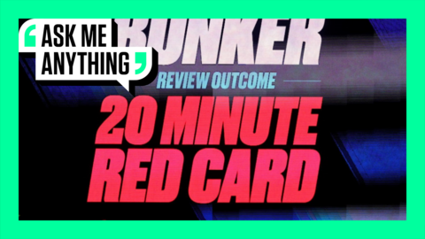 image of a screen showing "20-minute red card" during the Autumn Nations series.