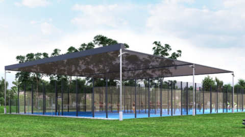 Artist impression of padel courts at Trent Lock golf club