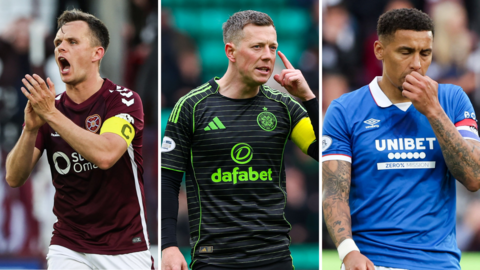 Lawrence Shankland, Callum McGregor and James Tavernier