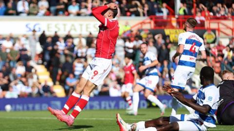 Wrexham striker Ryan Hardie rues a missed chance