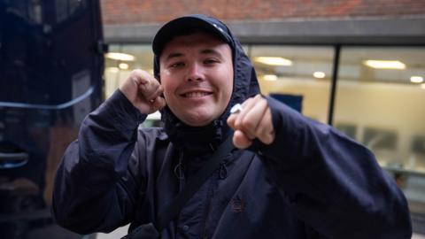 Kneecap member Liam Óg Ó hAnnaidh outside the 100 Club in Oxford Street