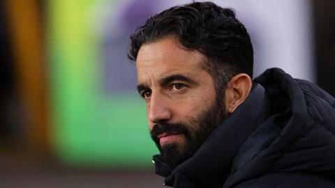 A close up of Ruben Amorim looking serious