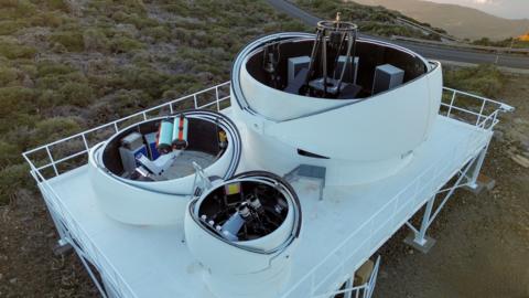 A telescope at an observatory on La Palma