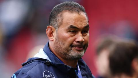 Bristol Bears rugby union football club director of rugby Pat Lam watching his team play Exeter Chiefs in the Premiership
