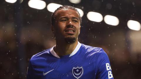 Florian Bianchini grimaces during a Portsmouth game last season 