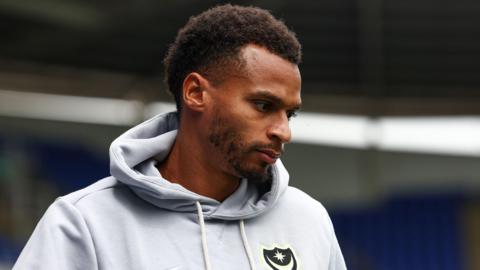 Portsmouth winger Josh Murphy looks on before a game 