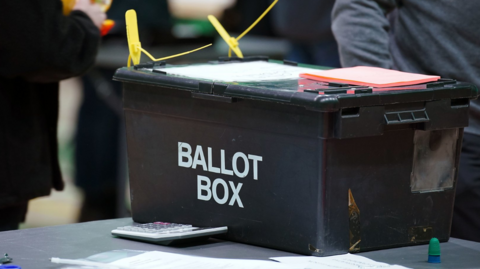 A ballot box during the general election