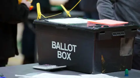 A ballot box during the general election