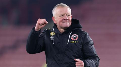 Chris Wilder punches the air