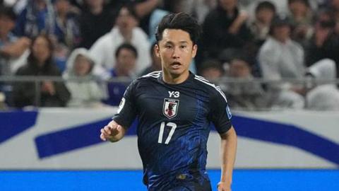 Ryoya Morishita playing for the Japan national team