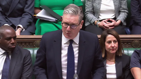 Keir Starmer speaking in Parliament.