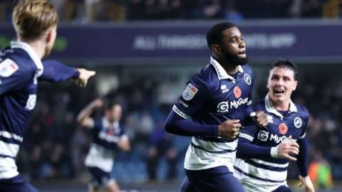 Japhet Tanganga celebrates scoring against Leeds United