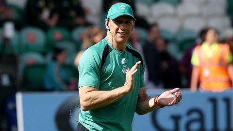 Scott Bemand celebrates after Ireland beat Spain