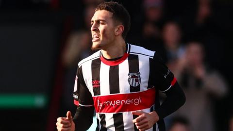 Jaze Kabia scored twice for Grimsby