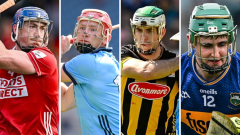 Players from Cork, Dublin, Kilkenny and Tipperary who will contest the All-Ireland Hurling semi-finals