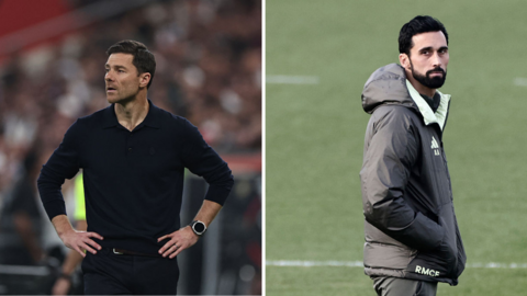 A split image of Xabi Alonso and Alvaro Arbeloa