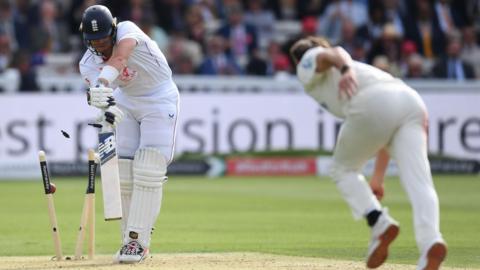 Jamie Smith is bowled