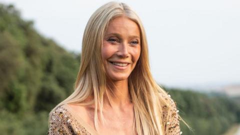 Gwyneth Paltrow attends the Max Mara Cruise fashion show at Reggia Di Caserta on June 17, 2025 in Caserta, Italy.