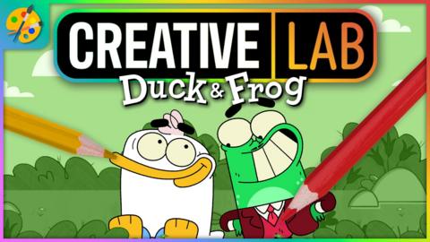 Duck & Frog are smiling together