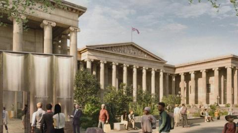 CGI showing what the museum would look like with the new buildings installed
