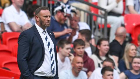 Ian Evatt on the touchline at Wembley