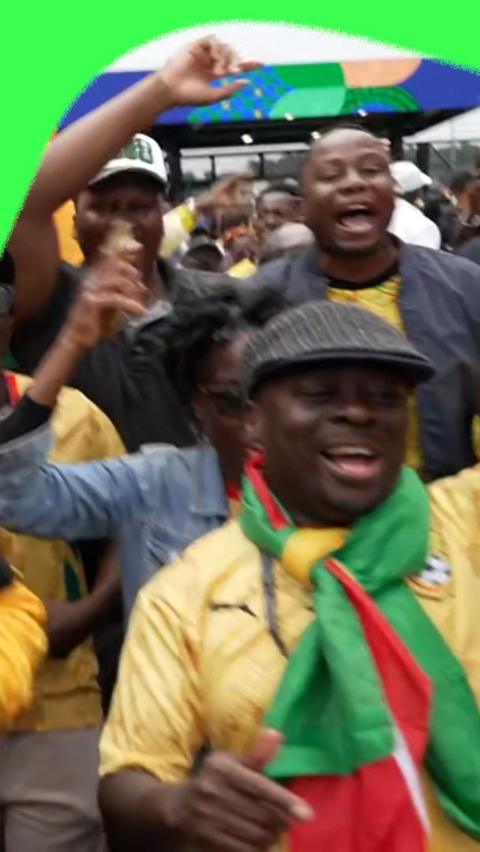 Ghana fans celebrate after their draw with England