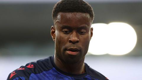 Crystal Palace captain Marc Guehi warms up