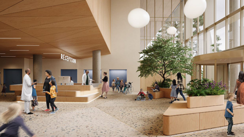 Artist's impression of the hospital's future reception design