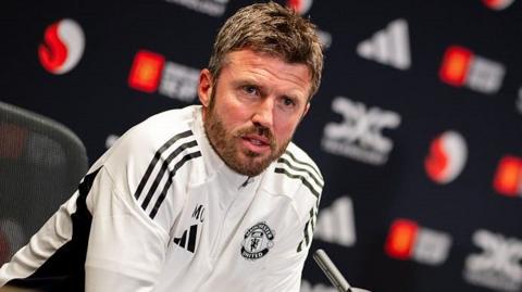 Michael Carrick during his first Manchester United news conference