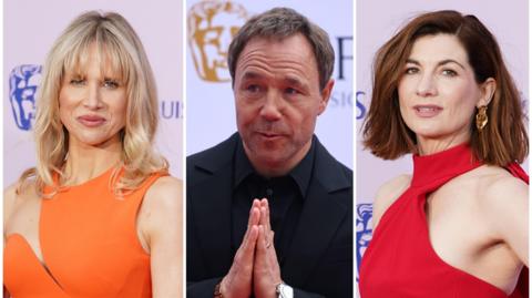 Lucy Punch, Stephen Graham and Jodie Whittaker in a split image.