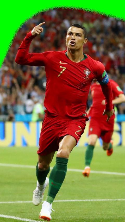 Cristiano Ronaldo celebrates against Spain