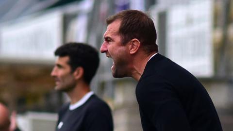 Torquay United manager Paul Wotton on the touchline during a 1-1 draw against Aveley