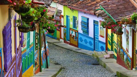 A street in Guatapé, Colombia