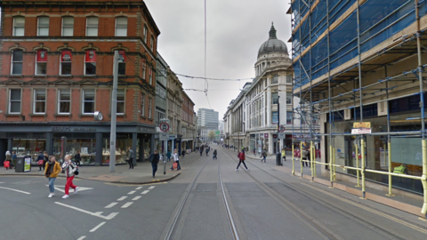 A Google street view image of High St in Nottingham