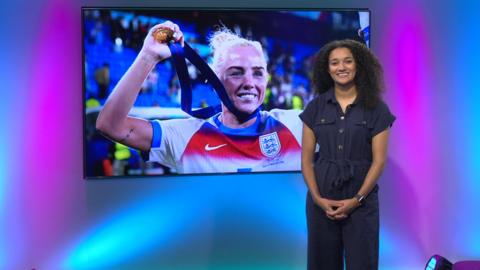 Nina on the Newsround set