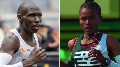 Geoffrey Kamworor and Mizan Alem 